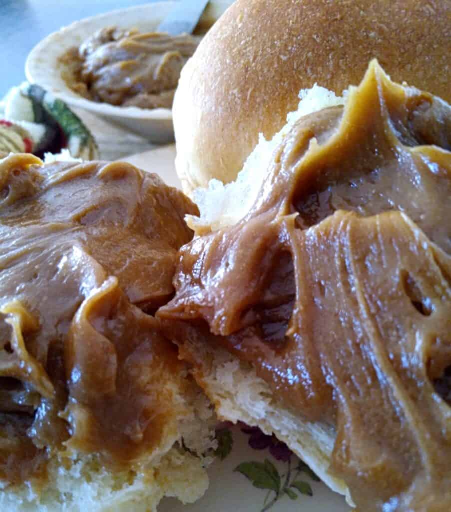 Amish Peanut Butter Spread on buns.