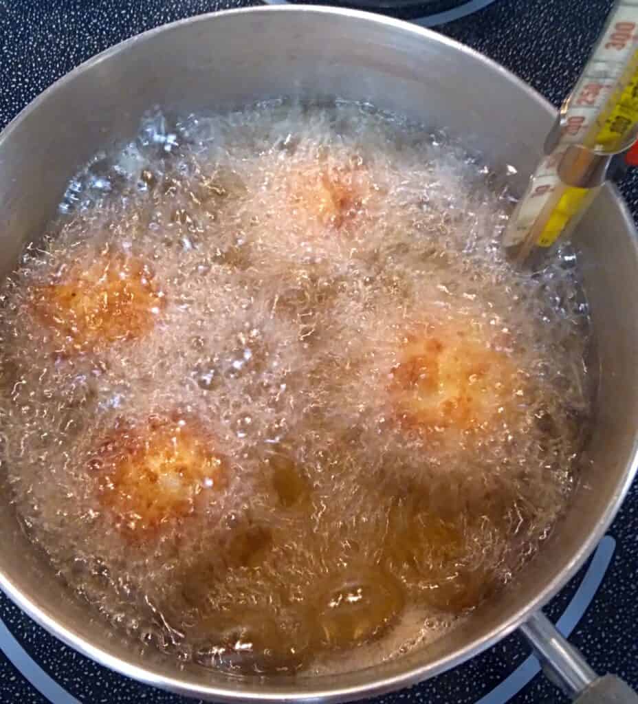 frying chicken croquettes