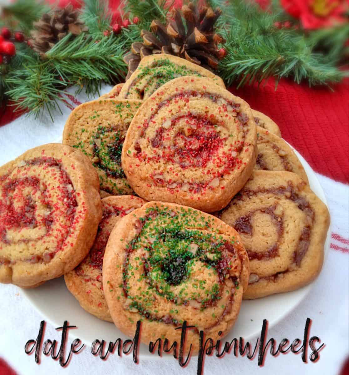 Date and Nut Pinwheel cookies