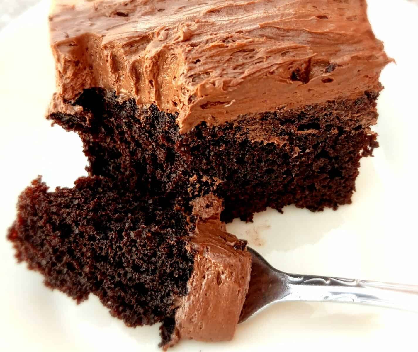 Moist chocolate cake with buttercream
