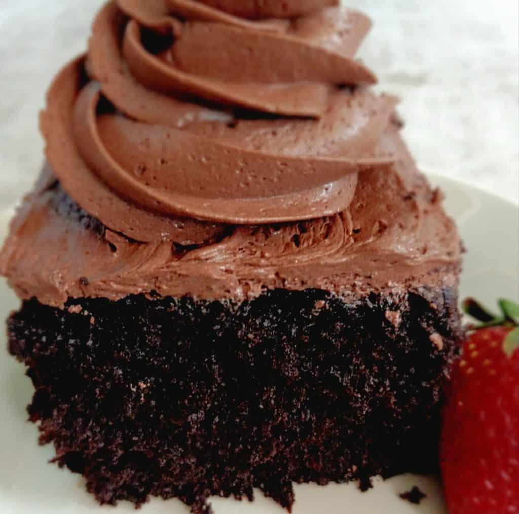 Amish chocolate cake with frosting