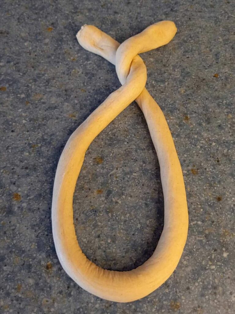 creating a pretzel twist.