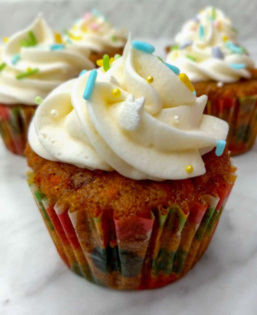 carrot cupcakes with sprinkles