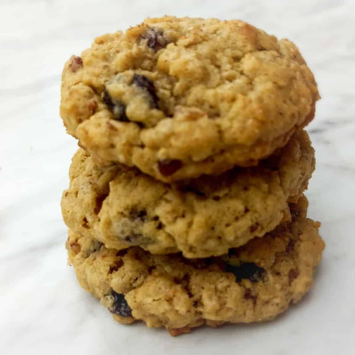 a stack of Amish oatmeal cookies.