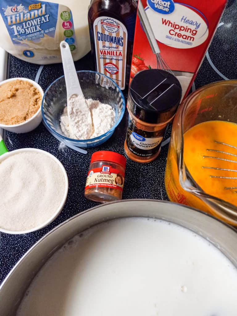 ingredients to make Amish custard