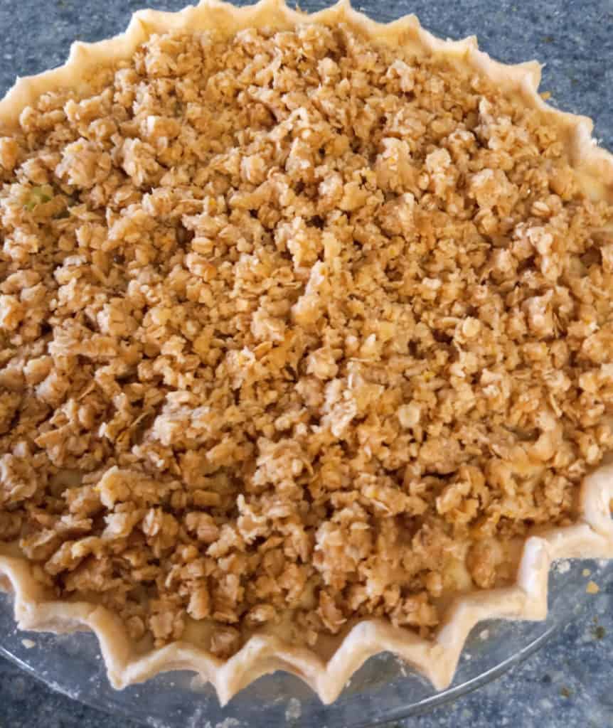 9" amish-sour-cream-rhubarb-pie ready to bake