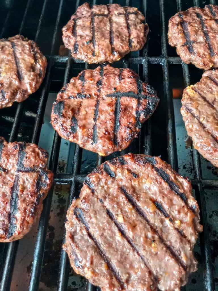 hamburgers on grill