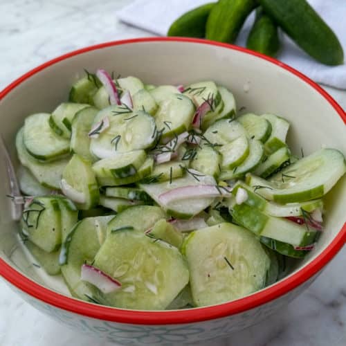 old-fashioned cucumber salad with mayonnaise