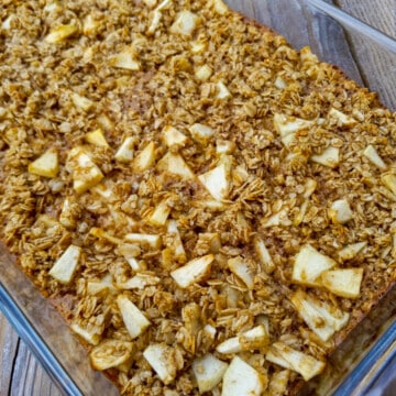 9 x 13" pan of baked oatmeal with apples