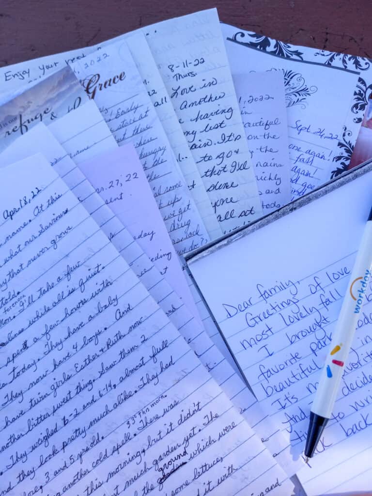A stack of letters from my Amish family circle letter
