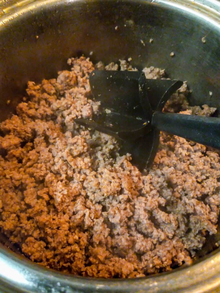 crumbled and browned ground beef
