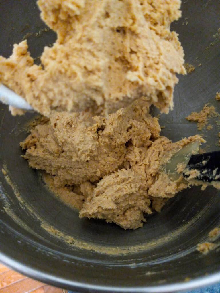 mixing cookie batter