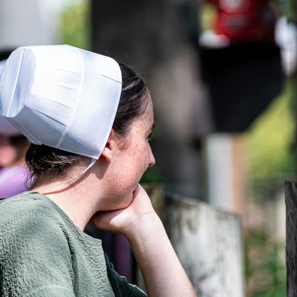 Amish girl wearing a kapp