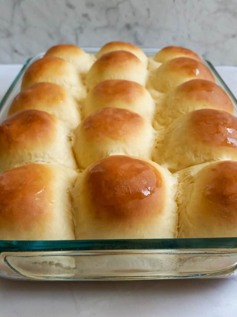 homemade rolls in 9x13 ready to eat