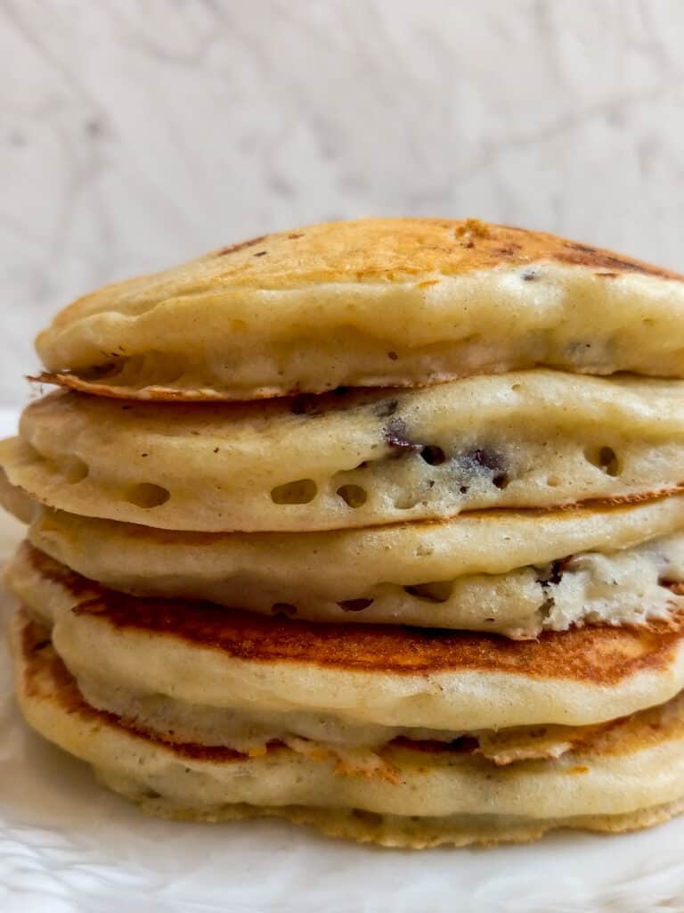 stack of chocolate chip pancakes