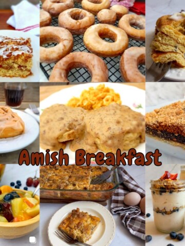 9 featured images for hearty Amish breakfast dishes.