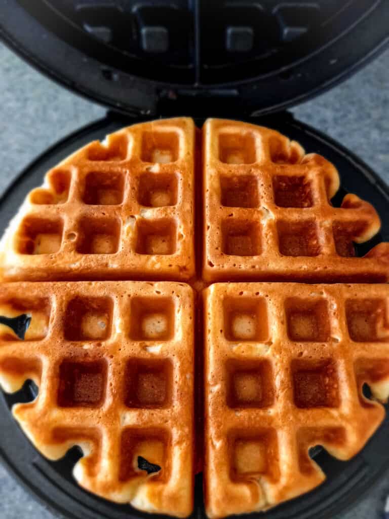 cooked waffles ready to serve.