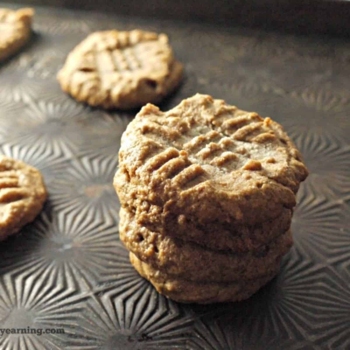 a stack of maple almond cookies.