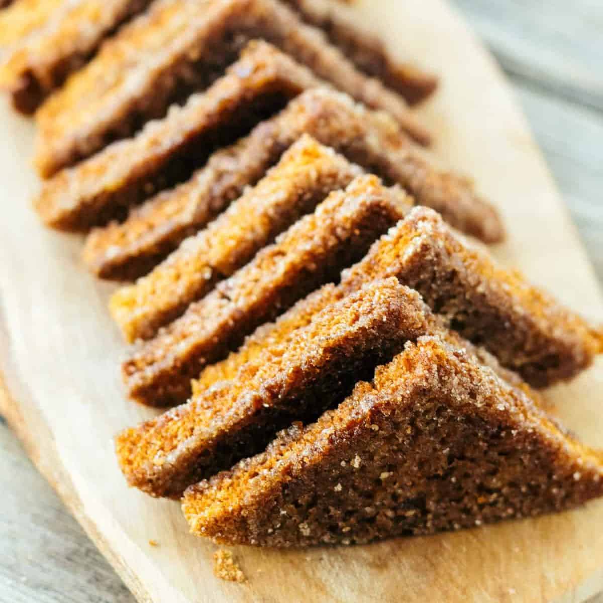 a row of cinnamon toast cookies.