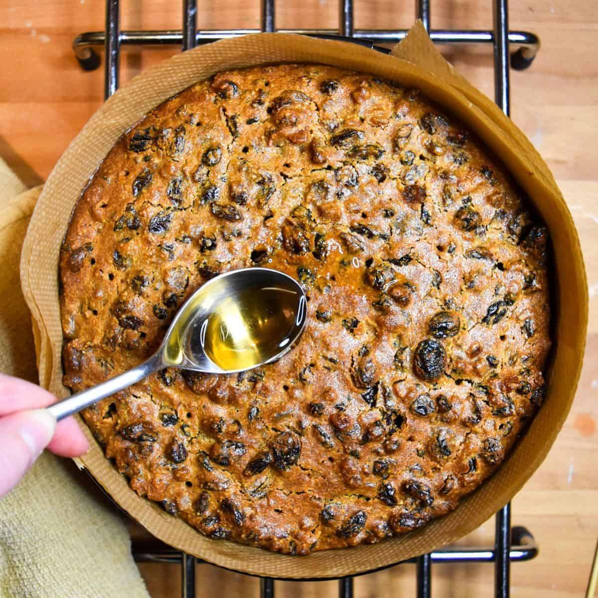 A pan of British Christmas cake.