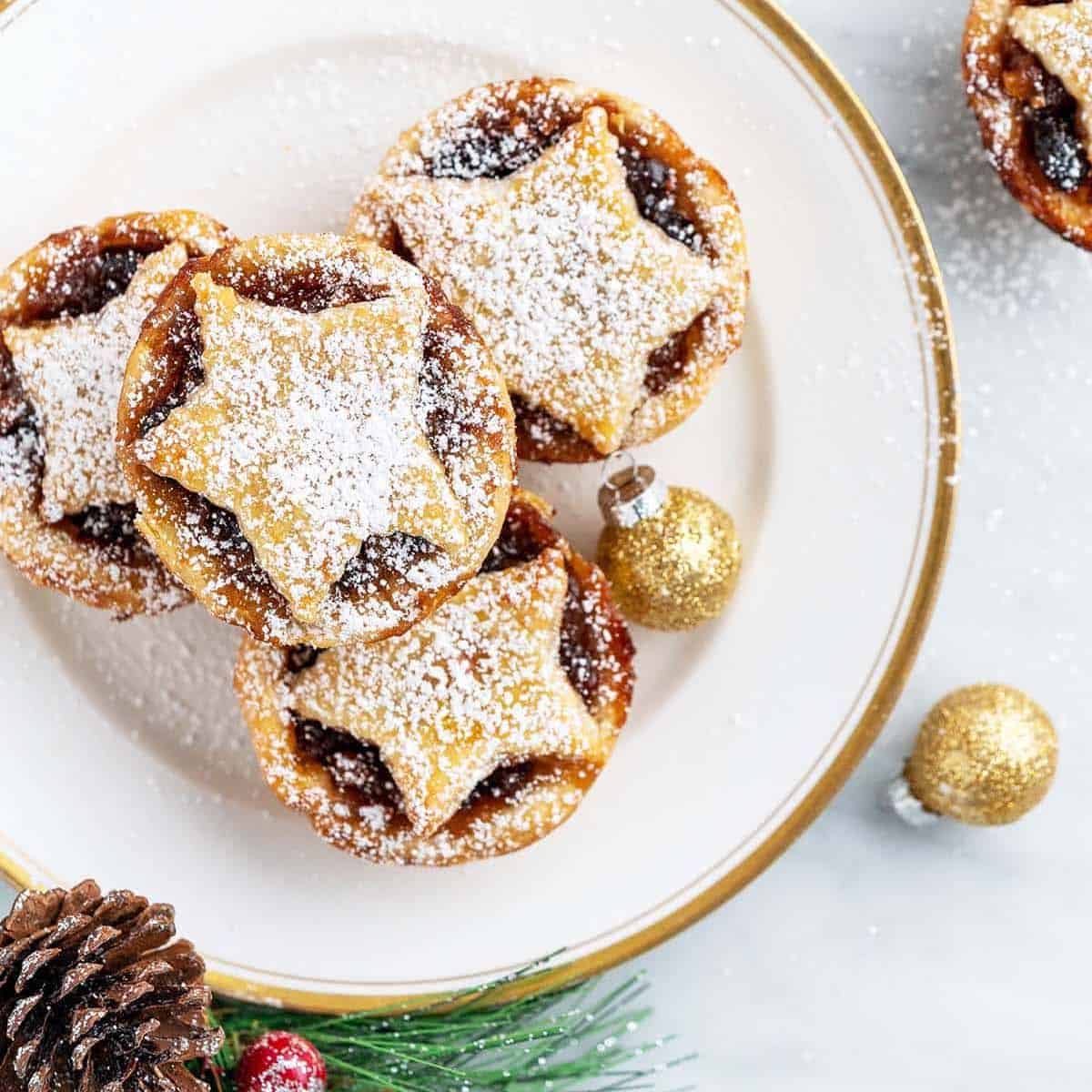 mincemeat tarts on a plate.