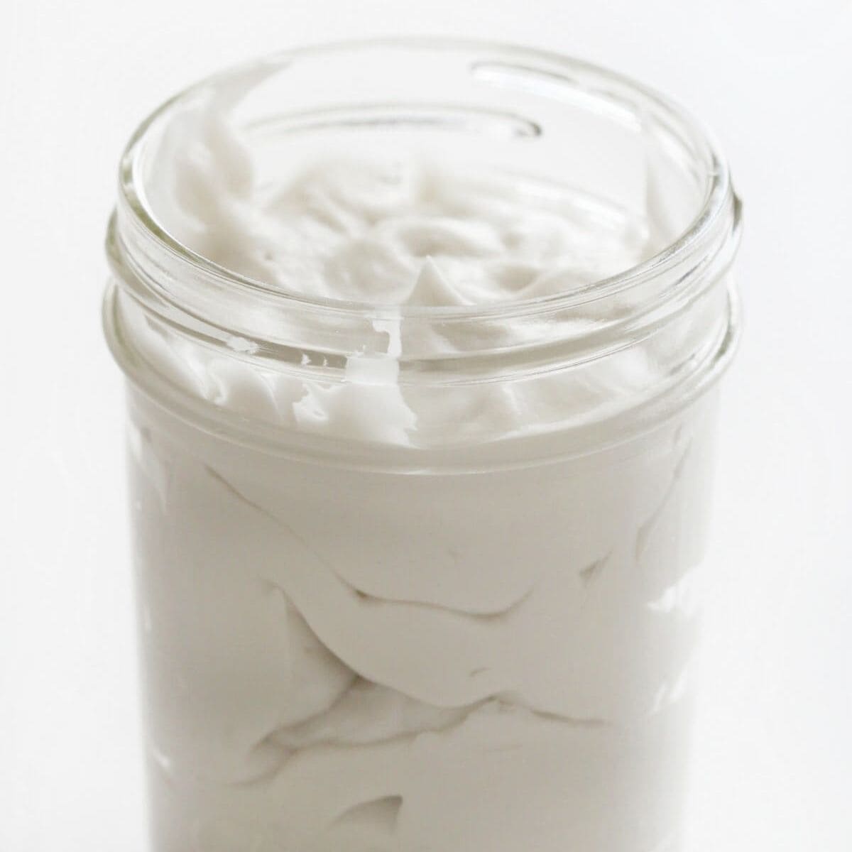 a jar of coconut whipped cream.