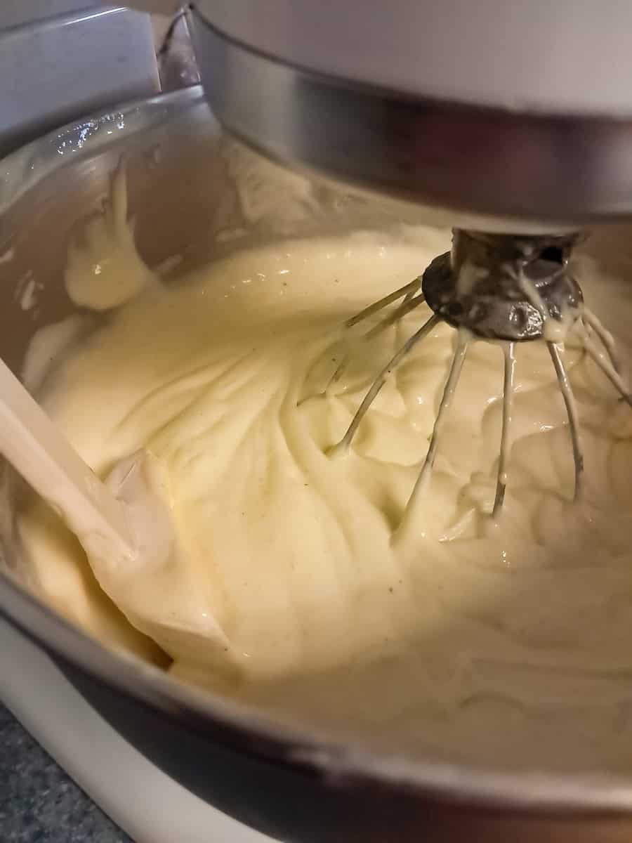 pudding and ice cream mix in a large mixing bowl.