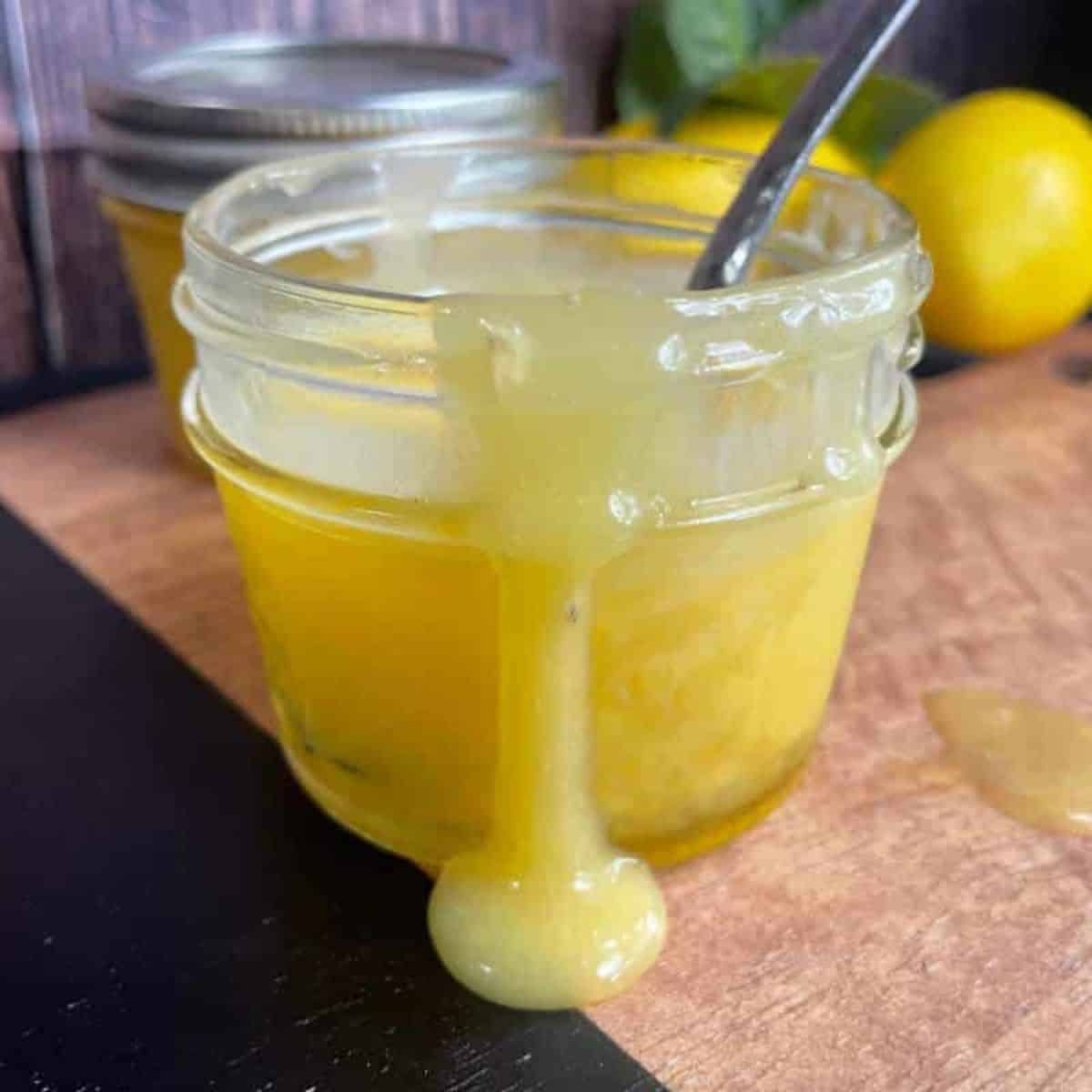 small jar of homemade lemon curd.