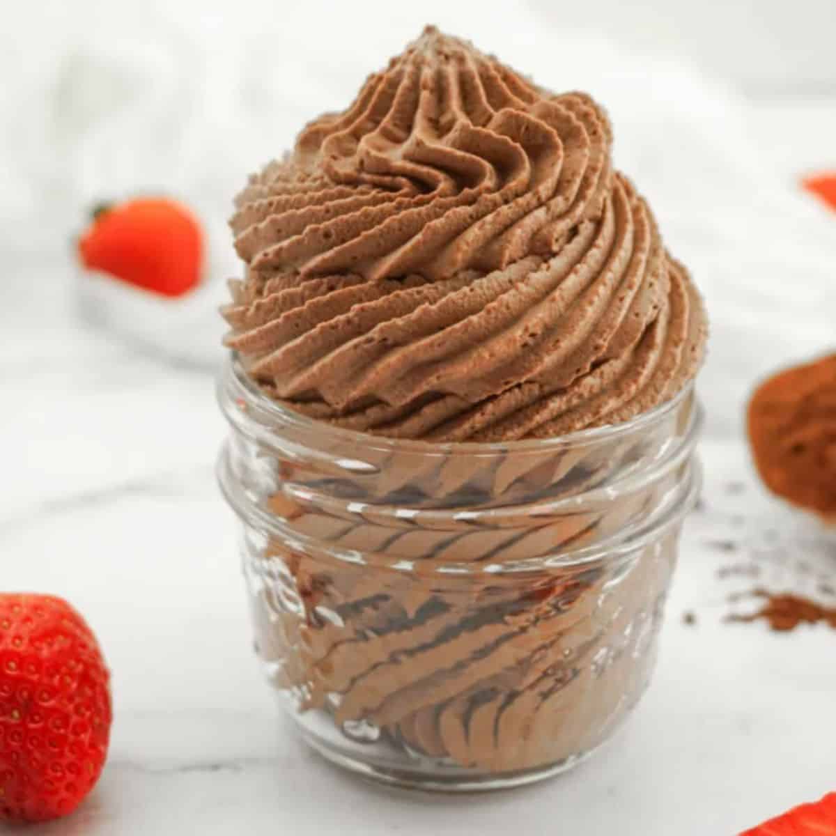 a jar of amazing chocolate whipped cream.