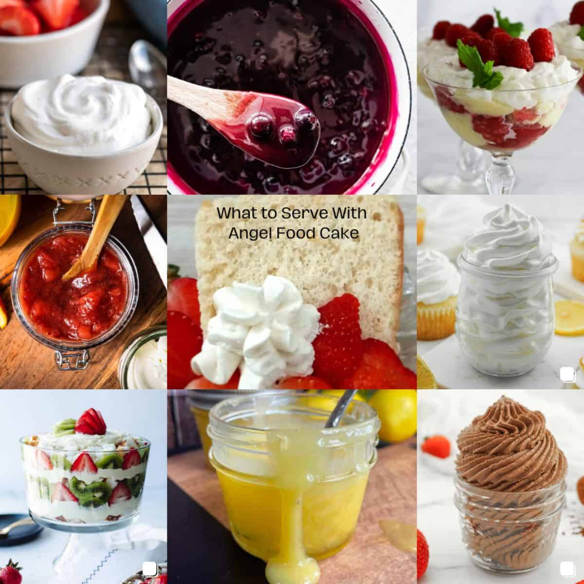 9 different ideas on what to serve with angel food cake.