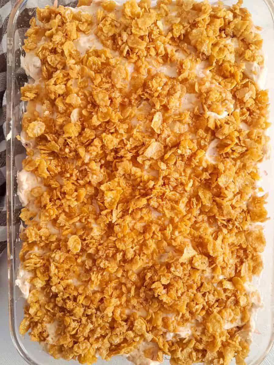 chicken and potato casserole in a 9x13 ready to bake.