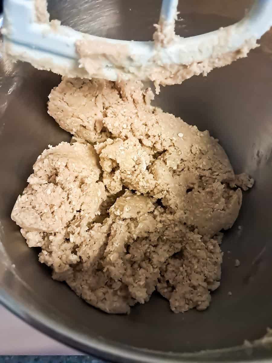 oatmeal crust mixture in a bowl.