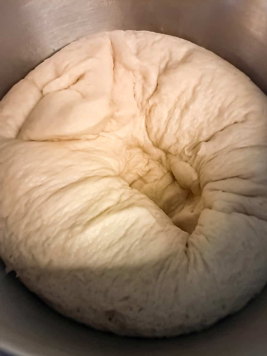 yeast dough in a bowl.