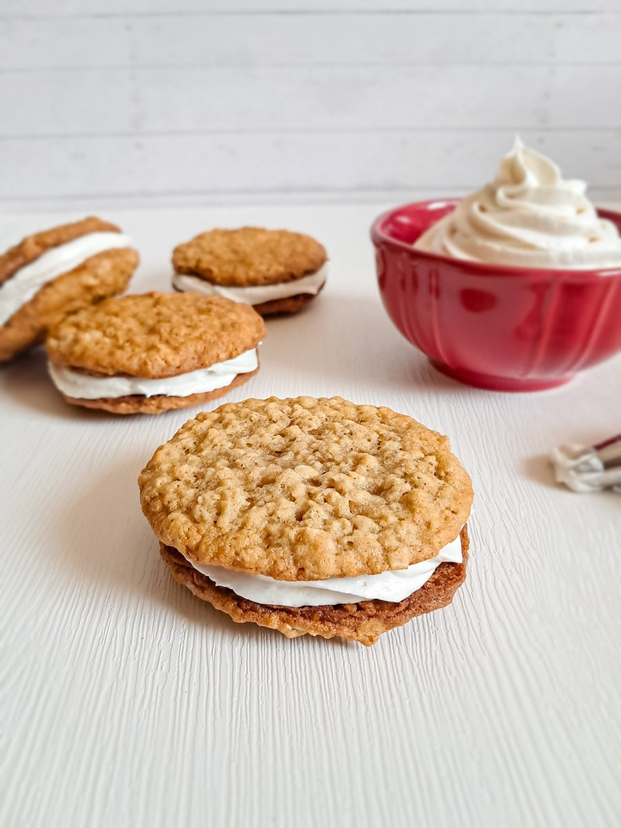 oatmeal whoopie pies with homemade Amish filling in the middle.
