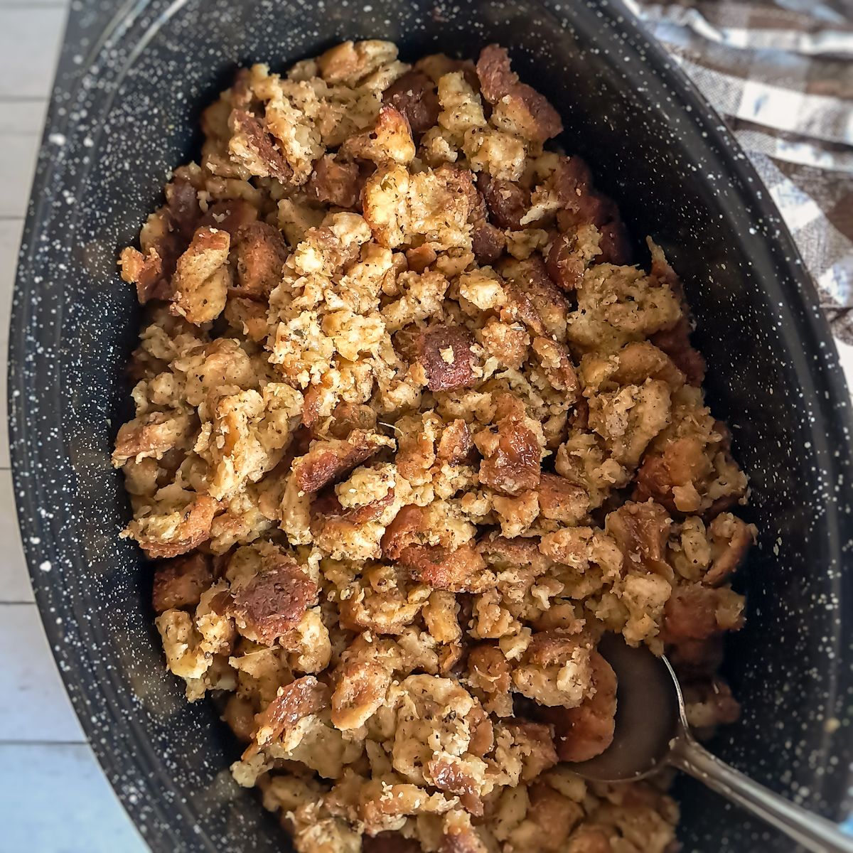 a roaster full of Amish stuffing..