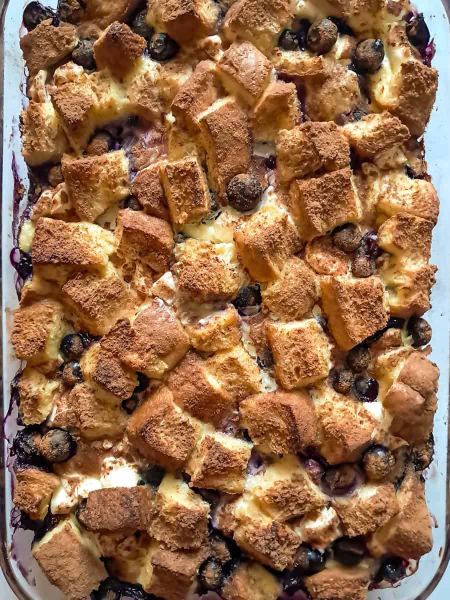 baked and ready to eat french toast with berries.